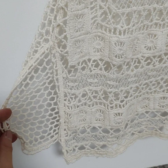 Sheer Ivory Crochet Tunic - Picture 4 of 5